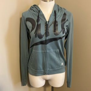 ‼️CLOSET CLOSING‼️ VS PINK Full-Zip Hooded Sweatshirt (Light teal, size medium)